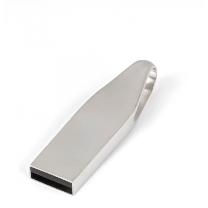 İnce Gümüş Metal Gövdeli 16 GB Lazer Baskılı Promosyon USB Bellek